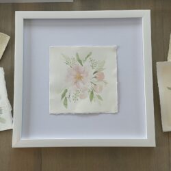 Light Pink Peony Bouquet II - 6 1/2 x 6 1/2 square -unframed