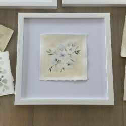 White & Neutral Floral Watercolor - unframed