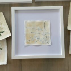 White Floral - 6 1/2 x 6 1/2 square -unframed