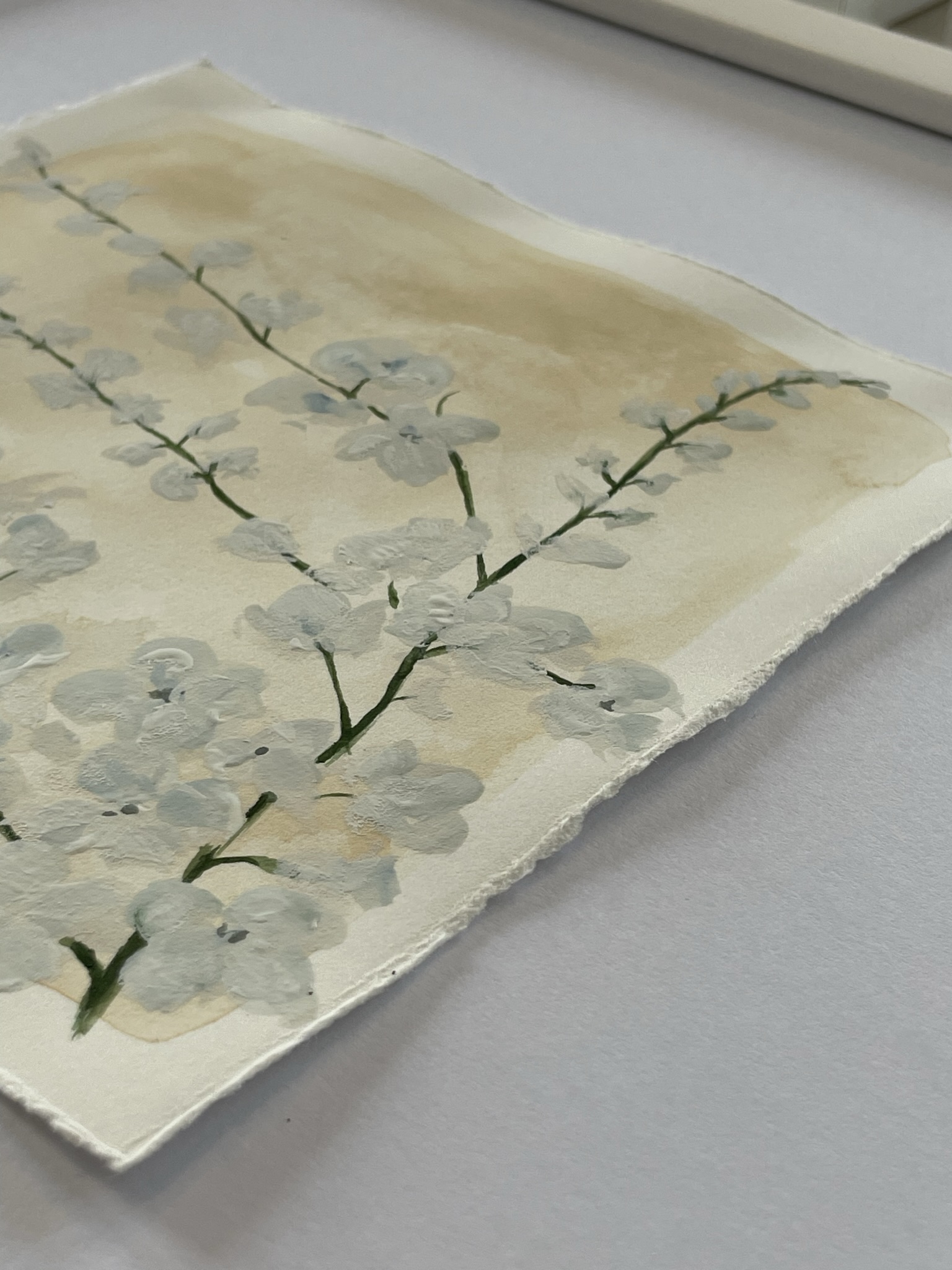 White Floral - 6 1/2 x 6 1/2 square -unframed - Image 2