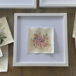 Pink and Yellow Bouquet 6 1/2 x 6 1/2 square -unframed
