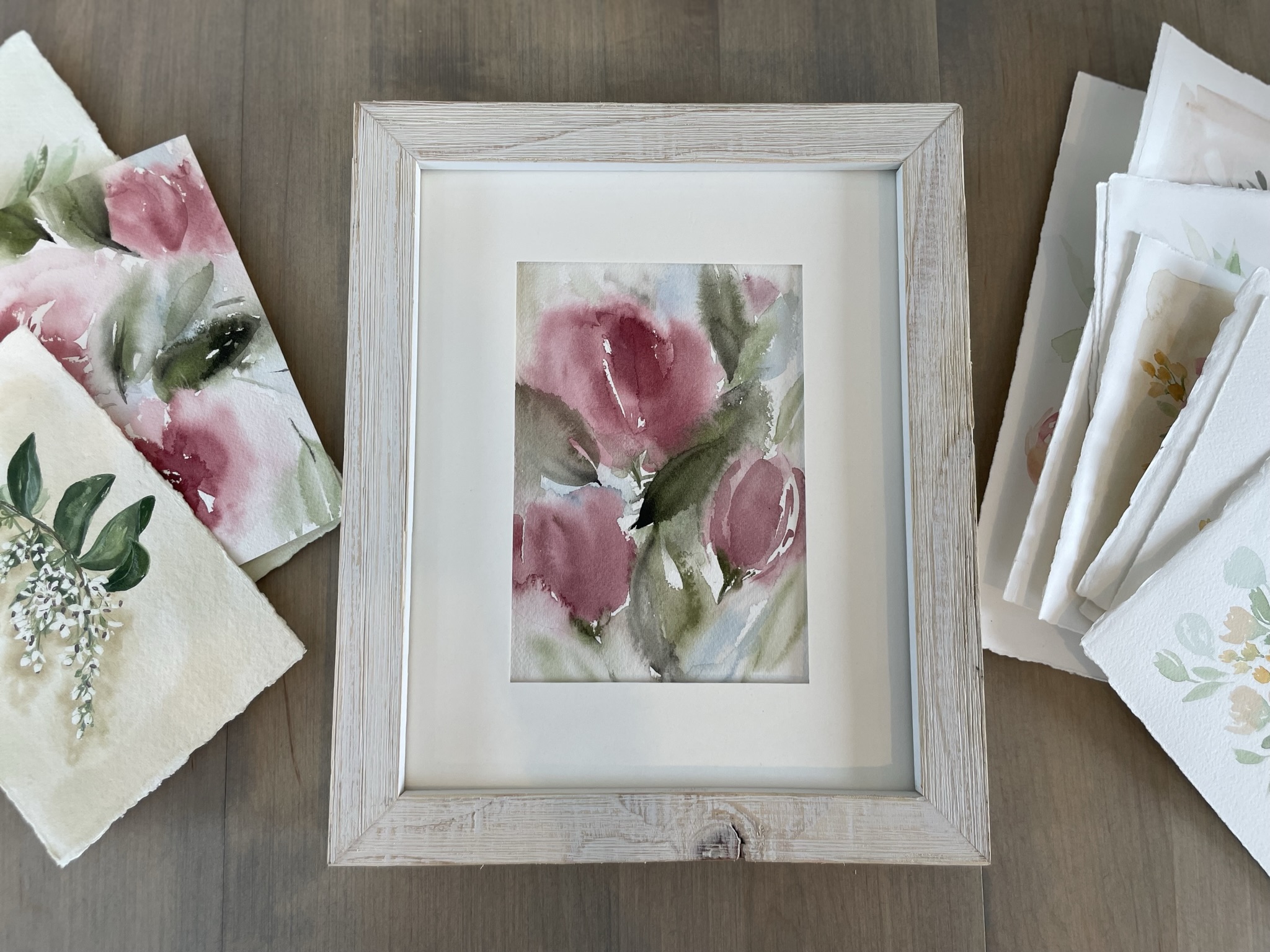 Red Floral II - 5x7 -unframed - Image 3