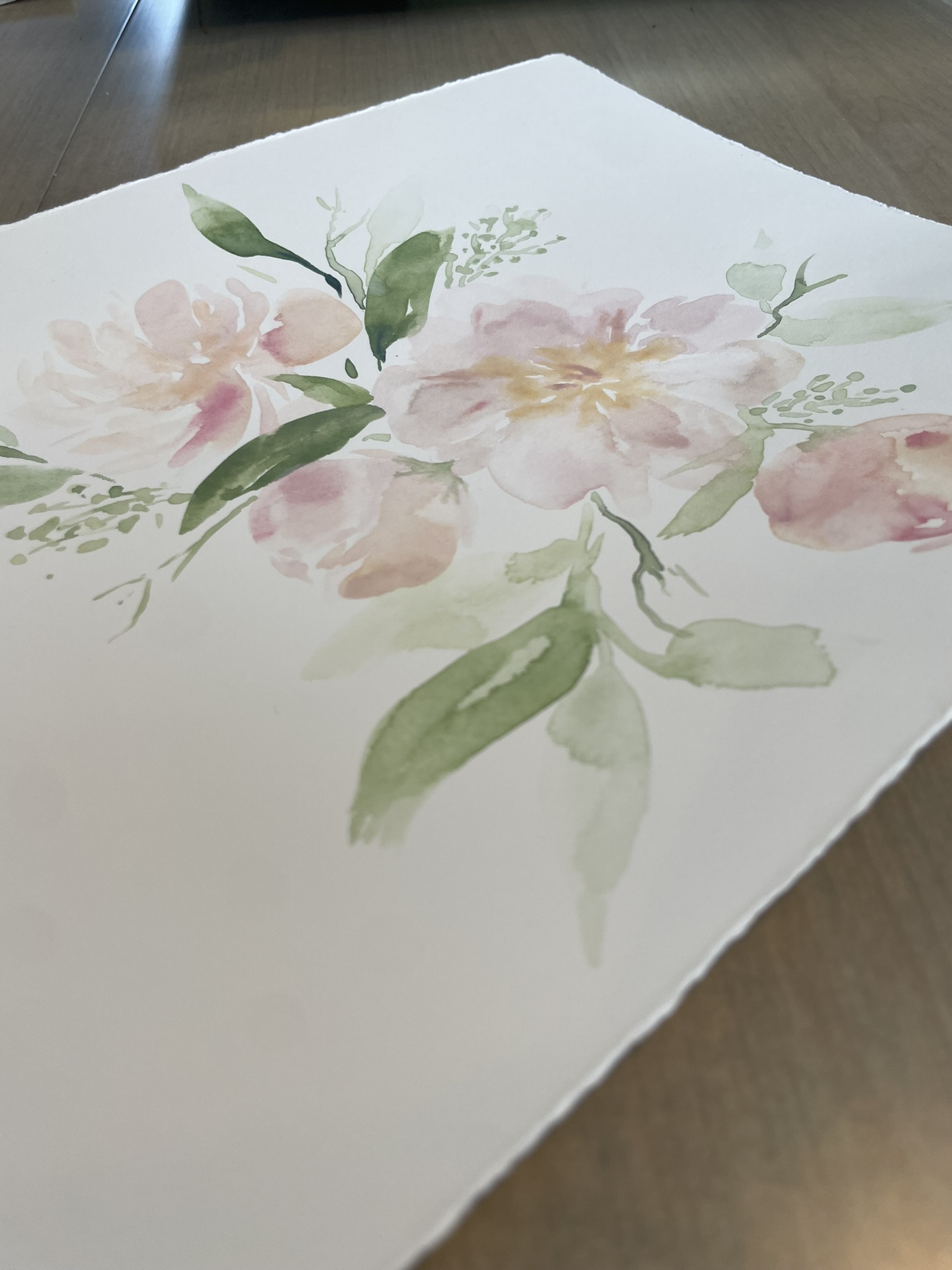 Light Pink Peony Bouquet I - 8x10 -unframed - Image 2
