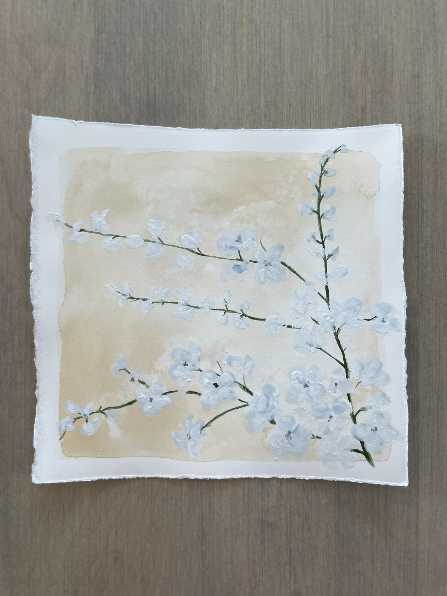 White Floral - 6 1/2 x 6 1/2 square -unframed - Image 3