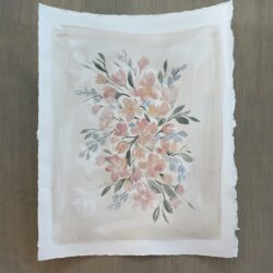Pink and Blue Floral- 8x10 -unframed