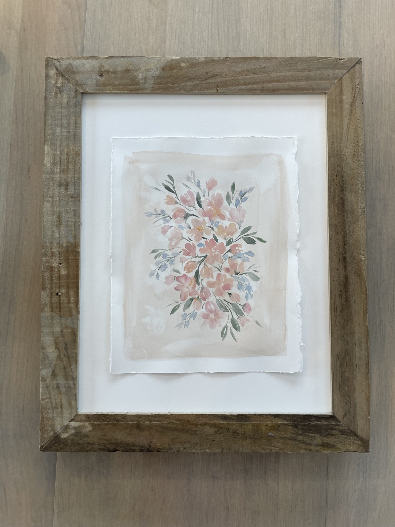 Pink and Blue Floral- 8x10 -unframed - Image 2