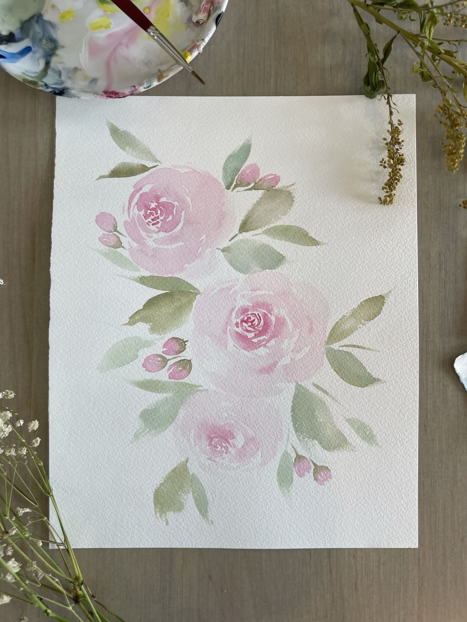 Pink Roses - 8x10 -unframed - Image 2