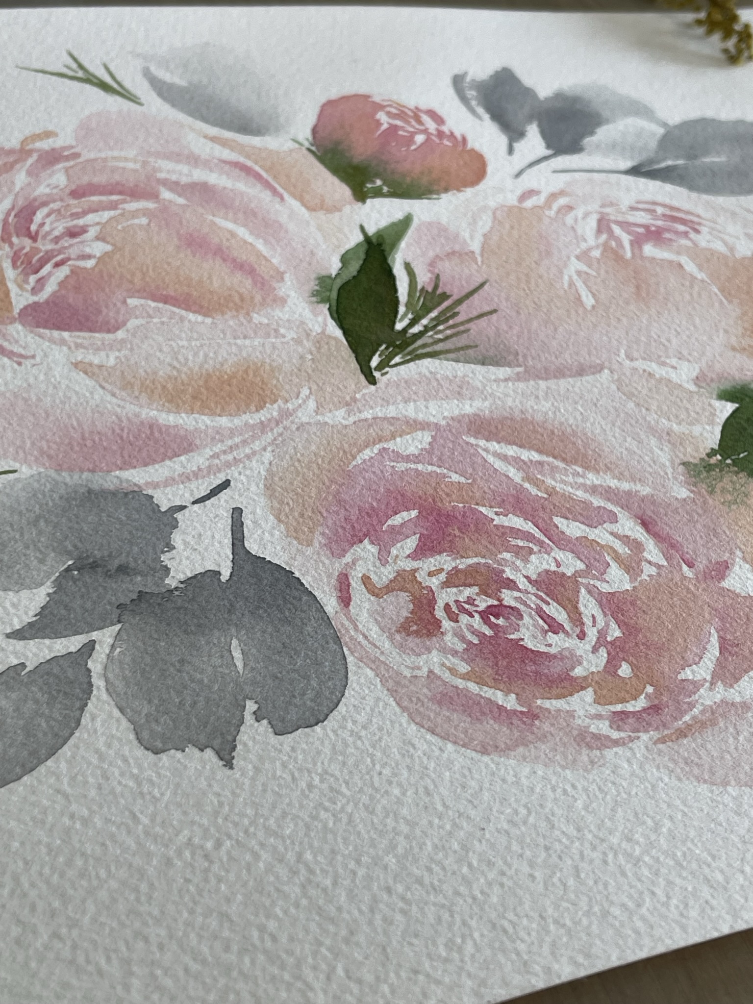 Pink Peonies and Grey Leaves - 8x10 -unframed - Image 4