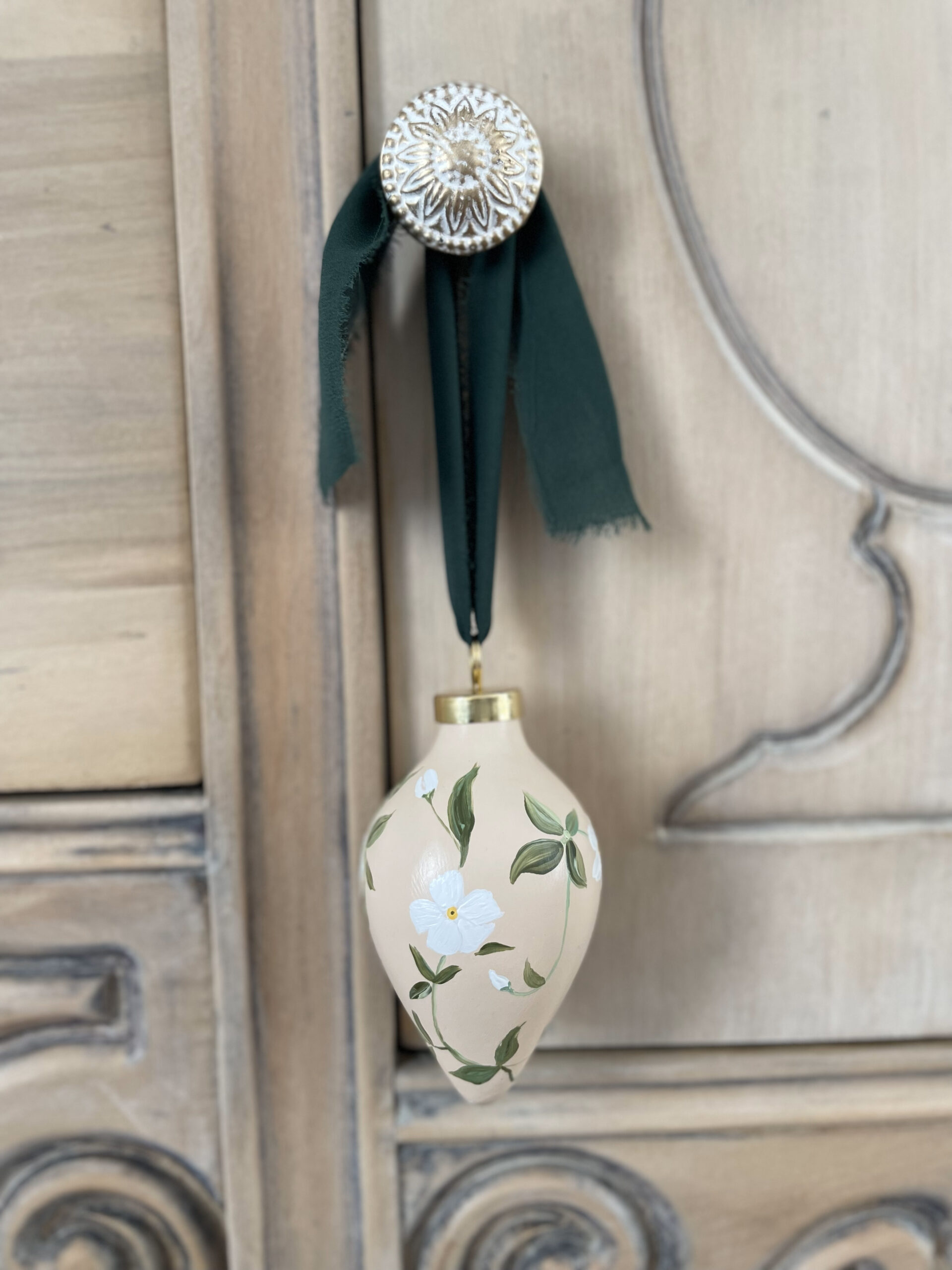 Christmas Ornament II - Mandevilla Pattern in Neutral Pink