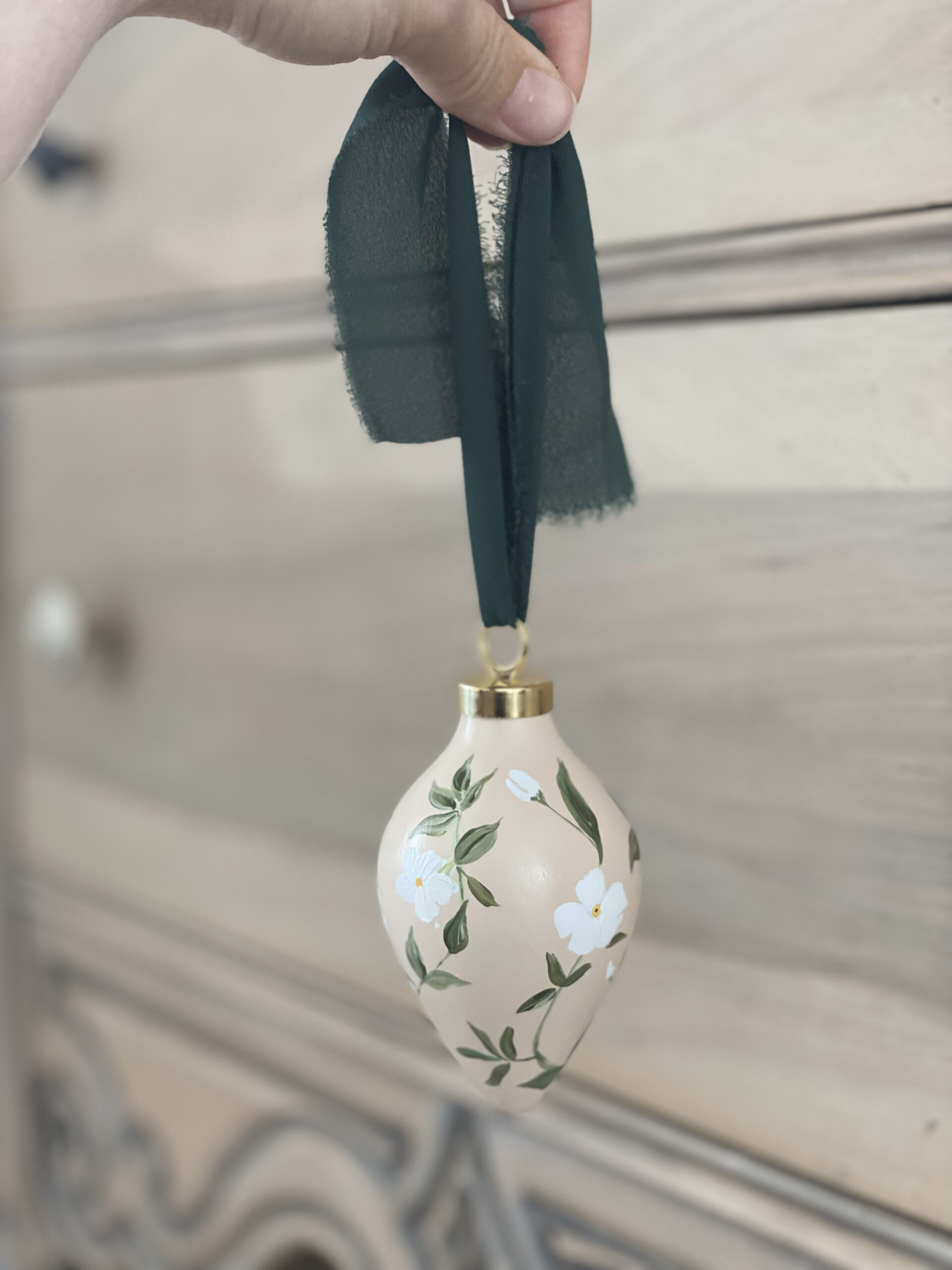 Christmas Ornament II - Mandevilla Pattern in Neutral Pink - Image 4