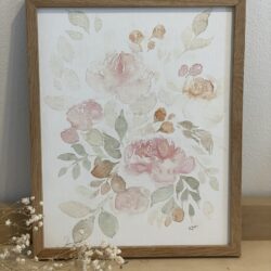 Blush and Ochre Peony Canvas Print