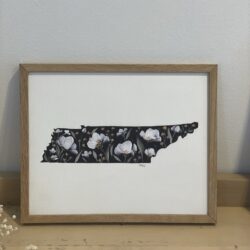 Tennessee Orange and White Floral - unframed
